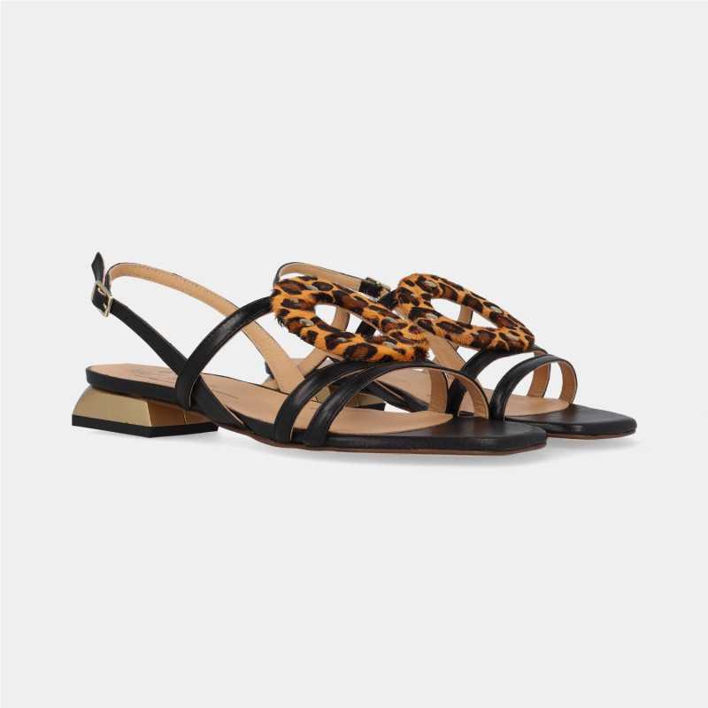 Sandalia plana Circulo leopardo Sandalia plana Circulo leopardo